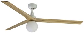 Ventilator de tavan FARO 34279-11L KLIM L 1xE27/15W/230V lemn/alb + telecomandă