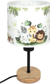 Brilagi - Lampă de masă BOBO WOOD 1xE27/25W/230V stejar/negru/alb/verde/junglă