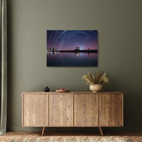 Tablou pe sticlă cu cerul nocturn și stele (70x50 cm)