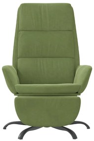 Scaun de relaxare cu taburet, verde deschis, catifea