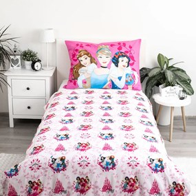 Prințesele Disney Heart set de lenjerie 140×200cm, 70×90 cm