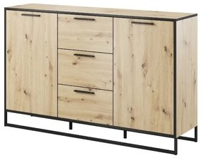 Comodă typ 864 Bryanna (Stejar artisan + Negru). 1041895