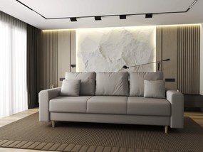 Canapea extensibilă dumonde cu ladă de depozitare si sezut confortabil din spuma high-density, Kronos Enjoy Bej 210x100 cm