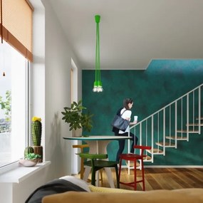 Lustră pe cablu DIEGO 3xE27/60W/230V verde