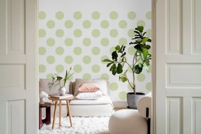 Tapet Big Dots, Light Green, Rebel Walls