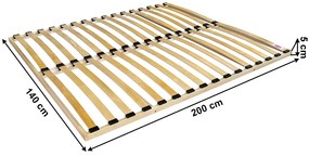 Somieră cu lamele 140x200 cm Monte. 1064635
