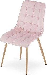 Scaun de masa SPLIT VELVET, roz deschis