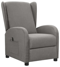3098925 vidaXL Fotoliu rabatabil electric, gri deschis, textil