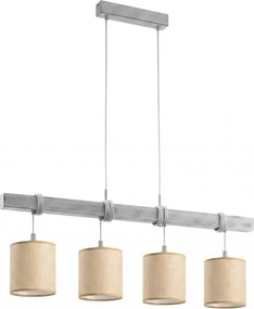 Brilagi - lustru LED suspendat pe cablu NUBILA 4xE27/60W/230V gri/maro deschis