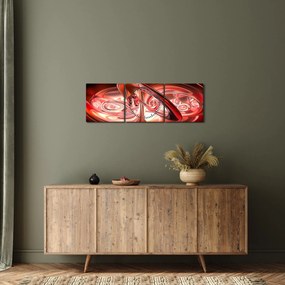 Tabloul - forme roșii (cu ceas) (90x30 cm)