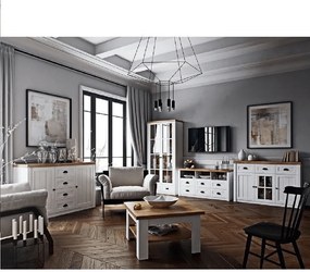 Vitrină, pin Andersen/stejar lefkas, PROVANCE W1S