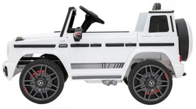 Masinuta Electrica cu acumulator pentru copii NOVOKIDS™ Mercedes G63 AMG , Roti din Cauciuc EVA, Melodii si USB , 3-8 ani , usi cu deschidere ,