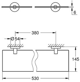 GROHE 41202000 - Poliță din sticlă START 530 mm, crom lucios