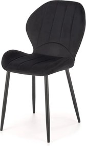 Scaun K538, negru, stofa catifelata/metal, 48x57x85 cm