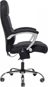 RESIGILAT- Scaun directorial cu masaj, inaltime reglabila, Material textil, Negru