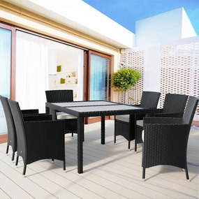 Deuba Set ratan de gradina Berlin 1+6 - negru