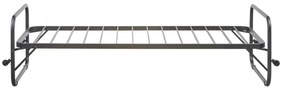 Pat negru din metal pliabil cu somieră 90x200 cm Lucy – WOOOD