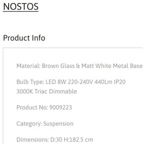 Pendul LED design decorativ NOSTOS Brown, NVL-9009223