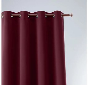 Draperie unică finisată burgundy, cu suspensie circulară 140 x 250 cm