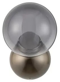 Aplica de perete LED metal nickel sticla fumurie SILENZIO