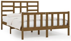 3107611 vidaXL Cadru de pat, maro miere, 120x200 cm, lemn masiv de pin