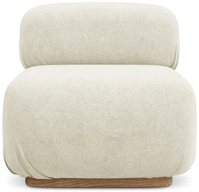 Modul pentru canapea modulară crem cu tapițerie din țesătură bouclé Ailani – Makamii