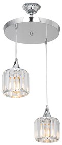 Lustra Zeyra Metal Argintiu Sticla 30x70 cm