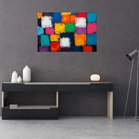 Tablou - Pictură cu pătrate colorate (90x60 cm)