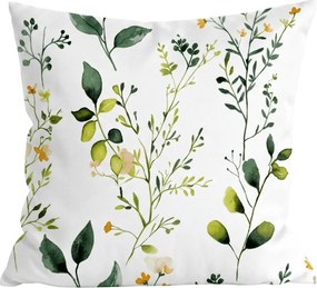 Husa pentru perna din microfibra FLORAMA 45x45 cm, albă