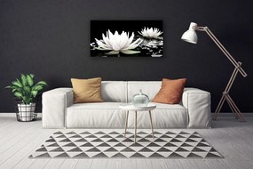 Tablou pe panza canvas Flori Floral Alb Negru