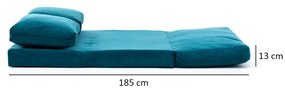 Canapea extensibila cu 2 locuri Taida, Multicolor, 120 x 62 x 68 cm