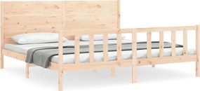 vidaXL Cadru de pat fără saltea, 200x200 cm, lemn masiv pin