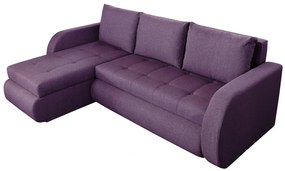 Coltar extensibil reversibil Genoa Purple 243x141x81 cm cu lada de depozitare