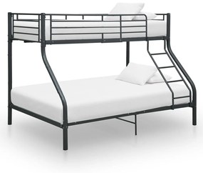 287905 vidaXL Cadru de pat supraetajat, negru, 140 x 200/90 x 200 cm, metal