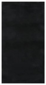 Covor lavabil moale Shaggy 80x150 cm, anti-alunecare, negru Negru, 80 x 150 cm