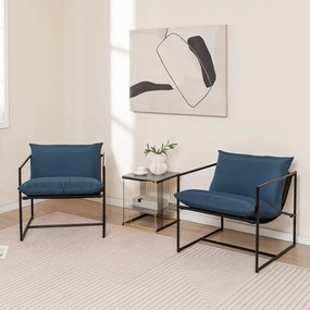 Set 2 scaune cu cadru metalic și perne