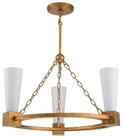 Elstead KRISTY3-DG-OPAL - Pendul pe tijă KRISTY, 3xE27/40W/230V, finisaj cupru