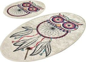 Set 2 covorase baie DREAM, forma ovala, poliester, multicolor