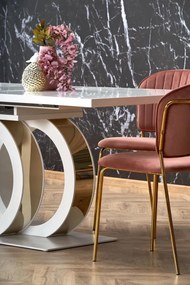 Set masa extensibila Galardo + 6 scaune K499 velvet roz