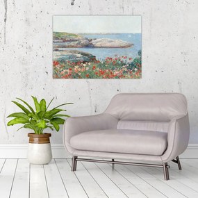 Tablou pe sticlă - Childe Hassam, Poppies,  Isles of Shoals, reproducere (70x50 cm)