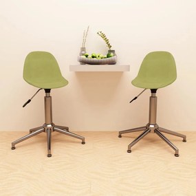 333444 vidaXL Scaune de bucătărie pivotante, 2 buc., verde, material textil