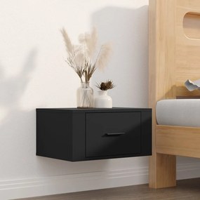 816842 vidaXL Noptiere de perete, negru, 50x36x25 cm