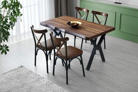 Set de scaune de sufragerie Ahsap Ekol Walnut, 4buc.
