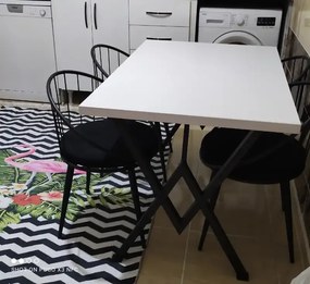 Masa bucatarie  texturata, Alb,120x80x75 cm, 30409