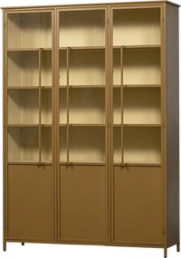 Vitrină galben-muștar din metal 140x200x44 cm Exhibit – WOOOD