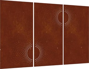 vidaXL Decorațiuni perete de grădină 3 buc. 105x55cm oțel corten soare