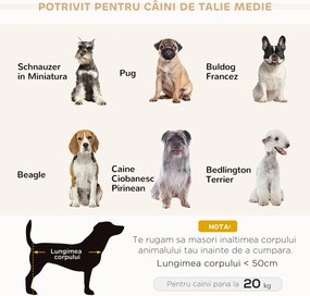 PawHut Canapea pentru Câini cu Pernă, Brațe și Spătar Gri Deschis | Aosom Romania
