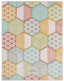 Covor colorat cu modele geometrice Lăţime: 80 cm | Lungime: 150 cm