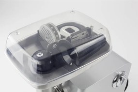 Masina de tocat electrica Caso FW 2000, 2000 W, 2 viteze, Reverse, Accesorii, Otel inoxidabil, Alb