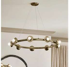 Kichler KL-PALTA9-CPZ - Candelabru suspendat pe cablu PALTA 9xE14/40W/230V auriu